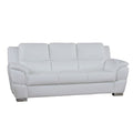 Leather Sofa - 69'' X 34''  X 35'' Modern White Leather Sofa And Loveseat