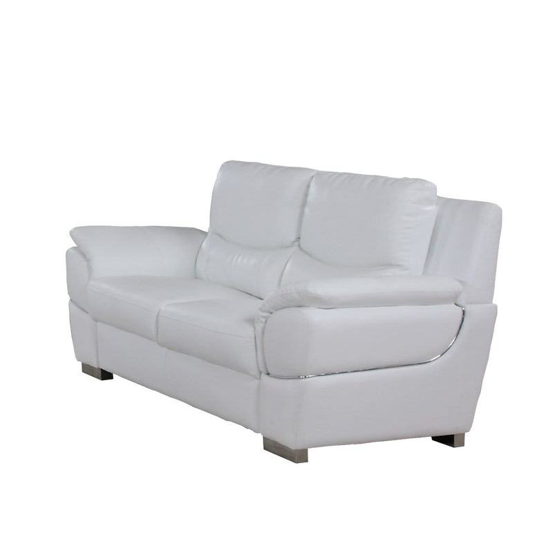 Leather Sofa - 69'' X 34'' X 35'' Modern White Leather Sofa And Loveseat