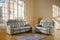 Leather Sofa Set - 63'' X 39''  X 42'' Modern Gray Leather Sofa And Loveseat