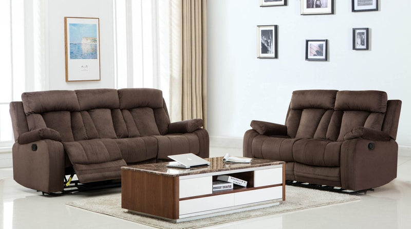 Fabric Sofa - 84'' X 38'' X 40' Modern Brown Leather Sofa And Loveseat