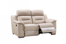 Leather Loveseat - 67'' X 41''  X 41'' Modern Beige Leather Loveseat