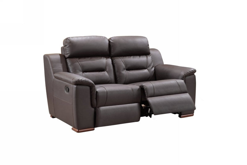 Leather Loveseat - 67'' X 41'' X 41'' Modern Brown Leather Loveseat