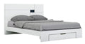 King Size Bed Frame - 72'' X 85''  X 43'' Modern California King White High Gloss Bed