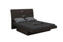 King Size Bed Frame - 77'' X 90'' X 40'' Modern Eastern King Gray High Gloss Bed