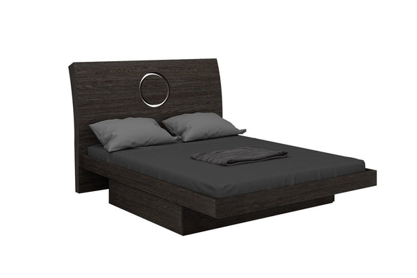 King Size Bed Frame - 84'' X 87''  X 40''  Modern California King Gray High Gloss Bed