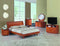 King Beds - 86'' X 91''  X 41'' 4pc Eastern King Modern Cherry High Gloss Bedroom Set