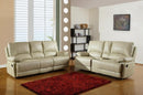 Leather Sofa Set - 76'' X 40''  X 41'' Modern Beige Sofa With Console Loveseat