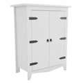 Kitchen Cabinets - 35.4" X 17.71" X 49.21" Industrial Vintage White Storage Cabinet