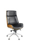 Best Office Chair - 26" X 23" X 49" Black Bonded Leather Walnut Metal Wood Upholstered (Seat) Casters Executive Office Chair
