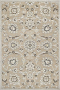 Grey Area Rug - 6'7" x 9'6" UV-treated Polypropylene Beige/Grey Area Rug
