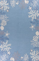 Shaw Carpet - 5' x 7'6" Polyester Sea Blue Area Rug