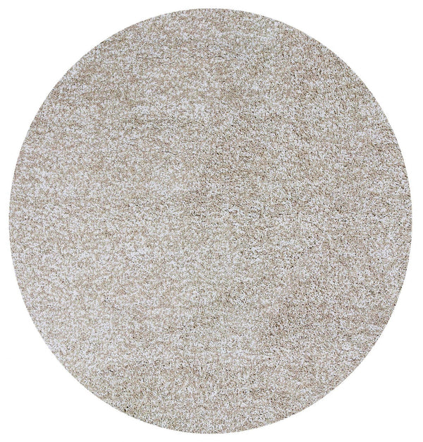 Round Rugs - 6' Round Polyester Ivory Heather Area Rug