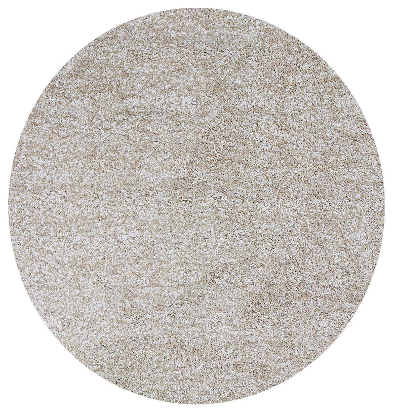 Round Rugs - 6' Round Polyester Ivory Heather Area Rug