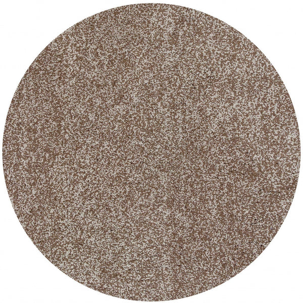 Round Rugs - 6' Round Polyester Beige Heather Area Rug