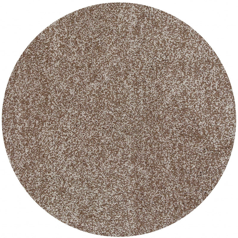 Round Rugs - 6' Round Polyester Beige Heather Area Rug