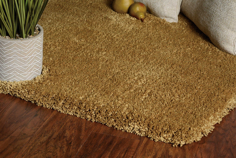 Gold Rug - 5' x 7' Polyester Gold Area Rug