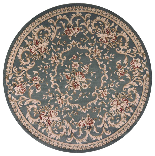 Round Rugs - 7'10" Round Polypropylene Slate Blue Area Rug
