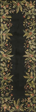 Runner Rugs - 2'6" x 8' Runner Wool Black Area Rug