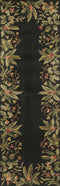 Runner Rugs - 2'6" x 8' Runner Wool Black Area Rug