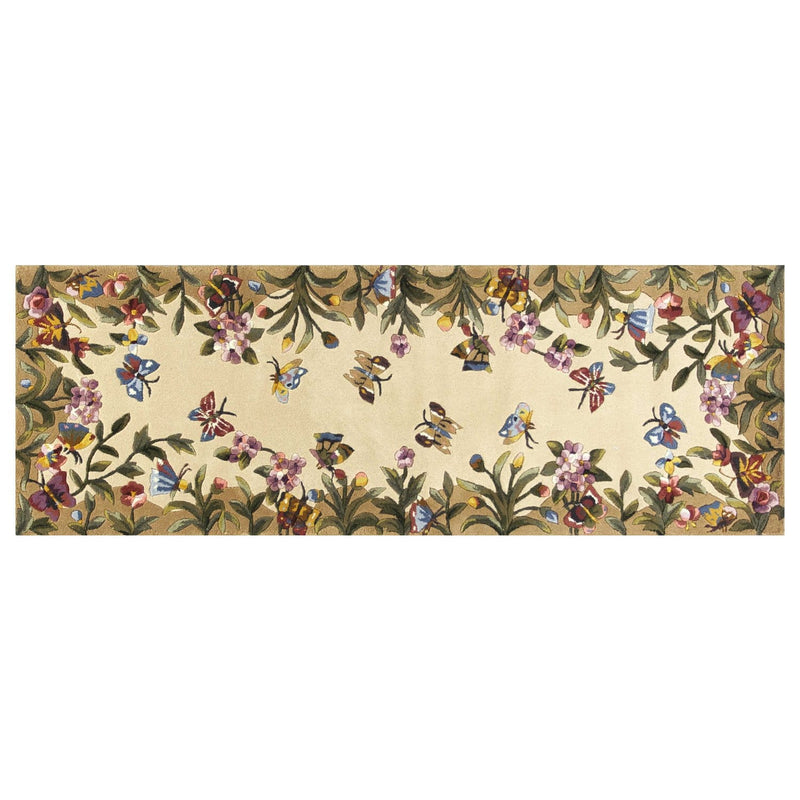 Runner Rugs - 2'6" x 8' Runner Wool Antique Beige Area Rug
