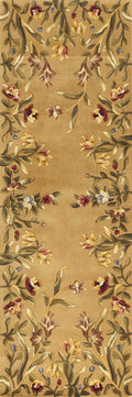 Runner Rugs - 2'6" x 8' Runner Wool Gold Area Rug