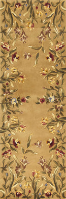 Runner Rugs - 2'6" x 8' Runner Wool Gold Area Rug