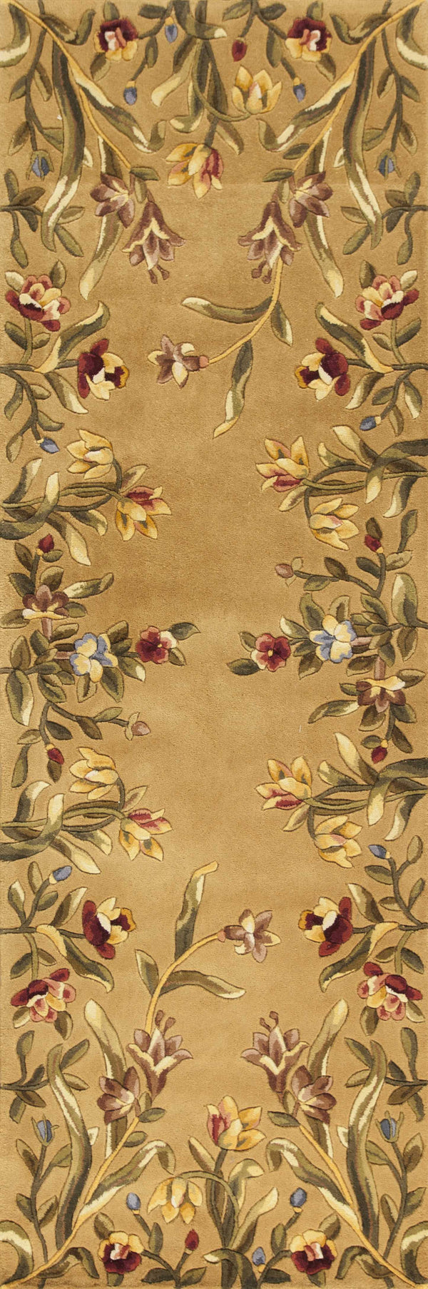 Runner Rugs - 2'6" x 8' Runner Wool Gold Area Rug