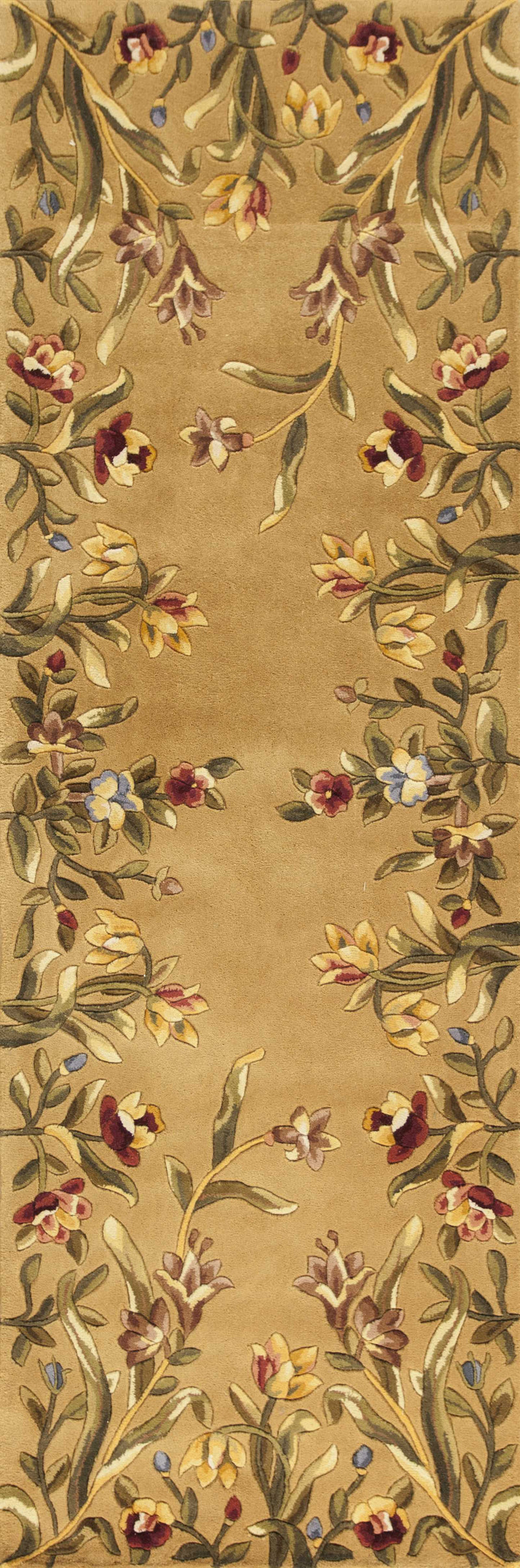 Runner Rugs - 2'6" x 8' Runner Wool Gold Area Rug
