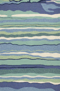 Ocean Rug - 5' x 7'6" UV-treated Polypropylene Ocean Area Rug