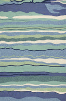 Ocean Rug - 5' x 7'6" UV-treated Polypropylene Ocean Area Rug