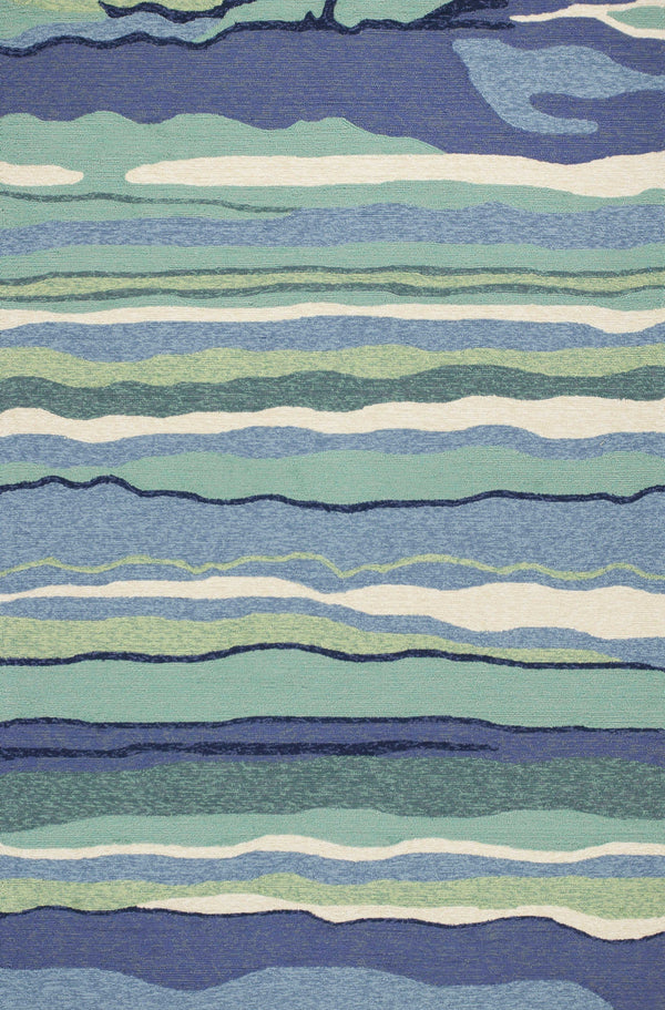 Ocean Rug - 5' x 7'6" UV-treated Polypropylene Ocean Area Rug