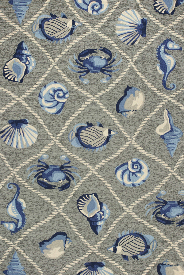 Gray Rug - 5' x 7'6" UV-treated Polypropylene Grey Area Rug