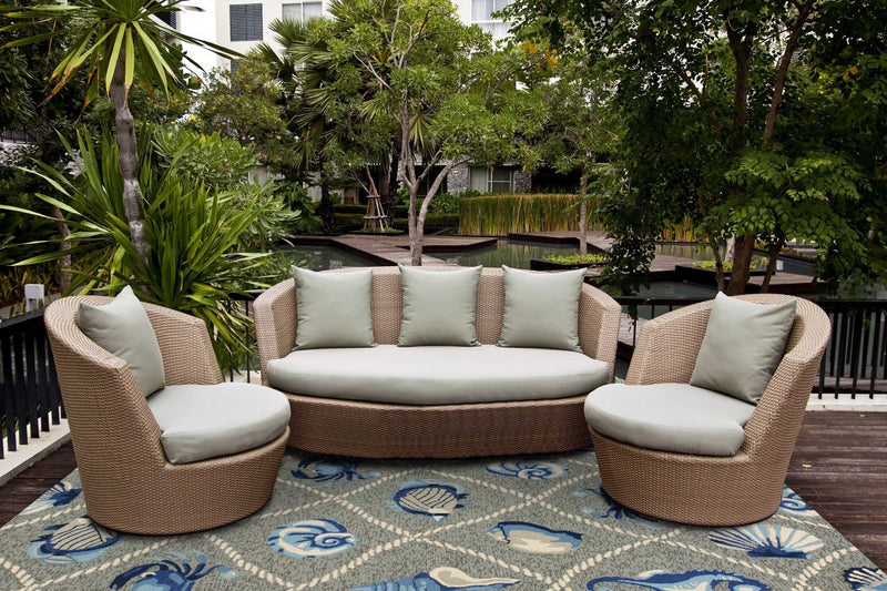 Gray Rug - 5' x 7'6" UV-treated Polypropylene Grey Area Rug
