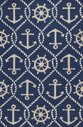 Navy Rug - 5' x 7'6" UV-treated Polypropylene Navy Area Rug