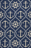 Navy Rug - 5' x 7'6" UV-treated Polypropylene Navy Area Rug