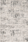 Silver Rug - 5'3" x 7'7" Polypropylene and Viscose Ivory Silver Area Rug
