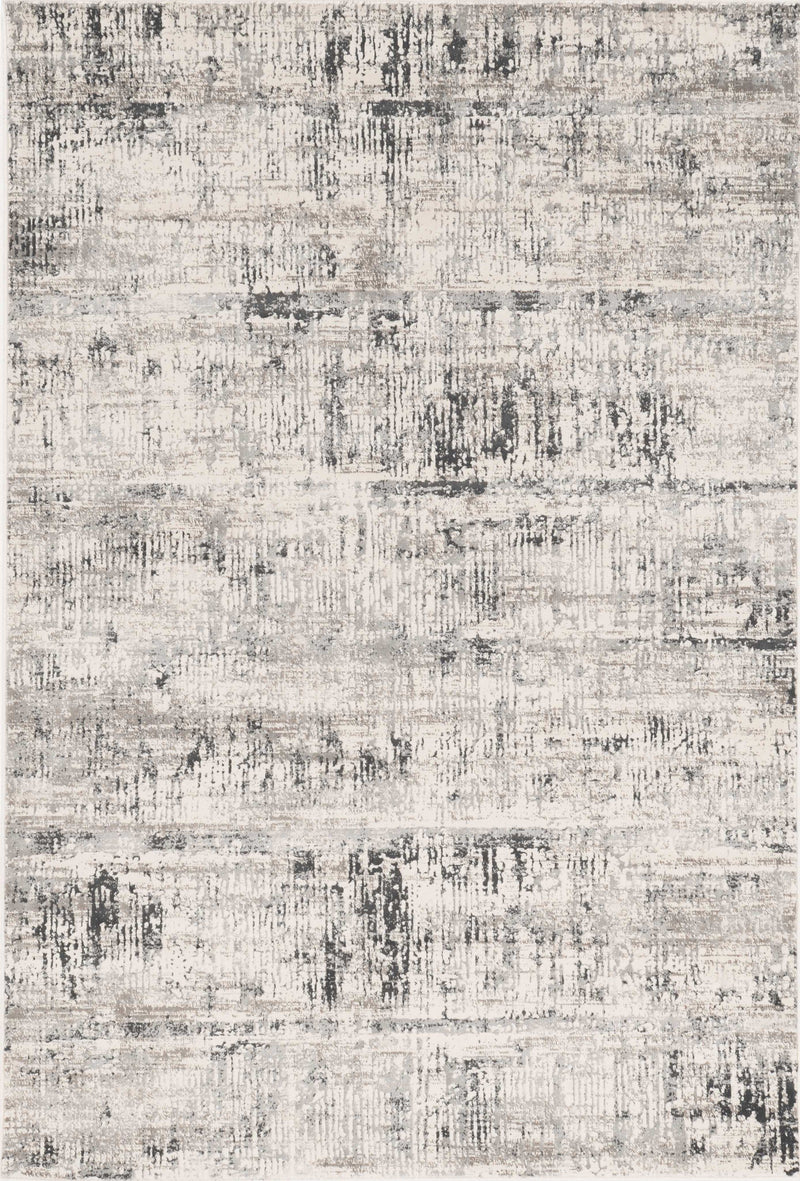 Silver Rug - 5'3" x 7'7" Polypropylene and Viscose Ivory Silver Area Rug