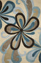 Floor Rug - 5' x 7'6" Polyacrylic Sand/Teal Area Rug