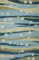 Blue Area Rugs - 5' x 7'6" Polyacrylic Blue Area Rug