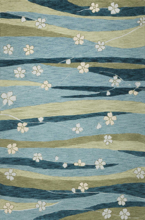 Blue Area Rugs - 5' x 7'6" Polyacrylic Blue Area Rug