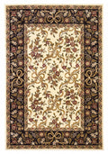 Round Rugs - 7'7" Round Polypropylene Ivory/Black Area Rug