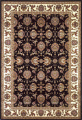 Round Rugs - 7'7" Round Polypropylene Black/Ivory Area Rug