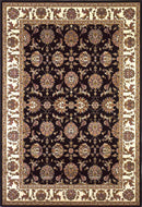 Round Rugs - 7'7" Round Polypropylene Black/Ivory Area Rug