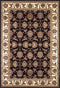 Round Rugs - 7'7" Round Polypropylene Black/Ivory Area Rug