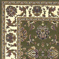 Green Rug - 7'7" Octagon Polypropylene Green/Ivory Area Rug