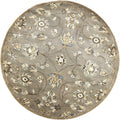 Round Rugs - 5'6" Round Wool Grey Area Rug