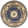 Round Rugs - 7'7" Round Polypropylene Blue Area Rug