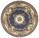 Round Rugs - 7'7" Round Polypropylene Blue Area Rug