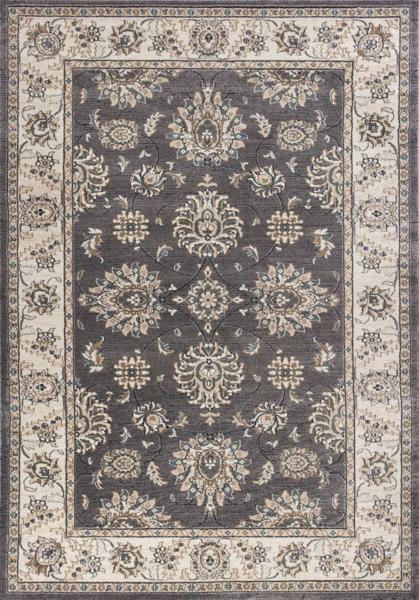 Ivory Area Rug - 7'10" x 9'10" Polypropylene Grey/Ivory Area Rug