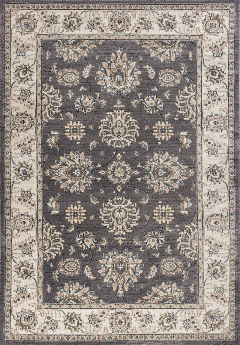 Ivory Area Rug - 7'10" x 9'10" Polypropylene Grey/Ivory Area Rug